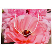 ピンク色にポッピング ラージペーパーバッグ (正面)