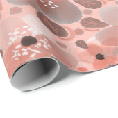 ピンク色に白と紫の花 ラッピングペーパー (ロールコーナー)