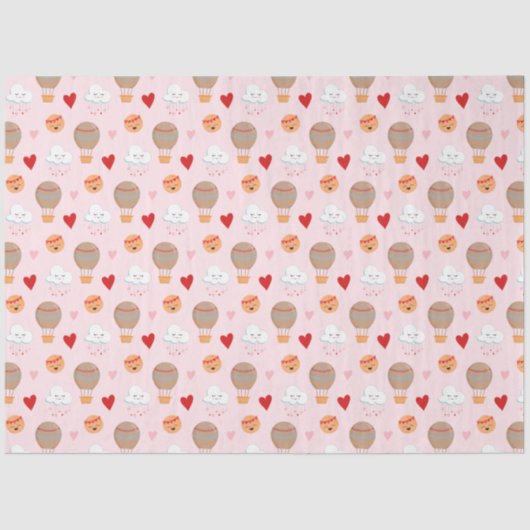 ピンク色のかわいいボホ柄 薄葉紙 (正面)