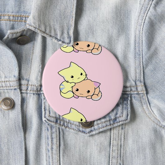 ピンク色のかわいい小さな猫ちゃん 缶バッジ (インサイチュ)