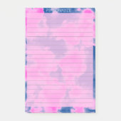 ピンク色のかわいい雲が並んだピンク色のポストItメモ ポストイット (正面)