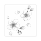 ピンク色のさくらんぼ花の模様 ラバースタンプ (インプリント)