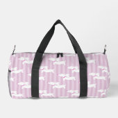 ピンク色のにモダン甘いストライプダックスン ダッフルバッグ (裏面)