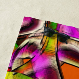 ピンク色のねじれた切り出しと切り傷 ビーチタオル