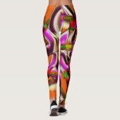 ピンク色のねじれた切り出しと切り傷 レギンス (裏面)