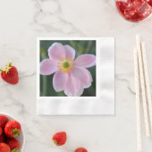 ピンク色のアネモネ花 縁ありカクテルナプキン (インサイチュ)