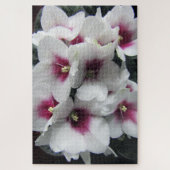 ピンク色のアフリカ紫の花パズル ジグソーパズル (縦)