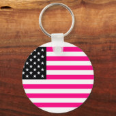 ピンク色のアメリカ国旗 キーホルダー (正面)