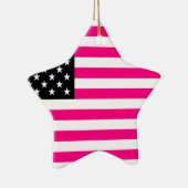 ピンク色のアメリカ国旗 セラミックオーナメント (右)