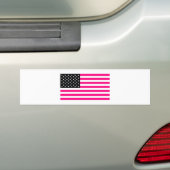 ピンク色のアメリカ国旗 バンパーステッカー (車上)