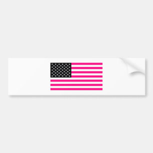 ピンク色のアメリカ国旗 バンパーステッカー