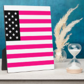 ピンク色のアメリカ国旗 フォトプラーク (側面)