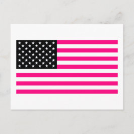 ピンク色のアメリカ国旗 ポストカード