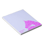 ピンク色のアラビア馬の頭パーソナライズされたがライトブルー ノートパッド (アングル)