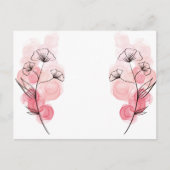 ピンク色のアルコールインクの花 インビテーションポストカード (正面)