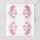 ピンク色のアルコールインクの花 プレイスカード (外部開封)