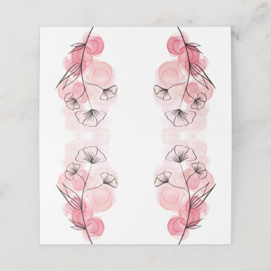 ピンク色のアルコールインクの花 プレイスカード (外部開封)