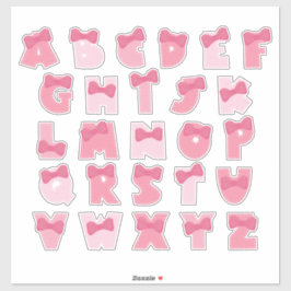 ピンク色のアルファベット シール