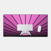 ピンク色のアールデコの太陽 デスクマット (キーボード&マウス)