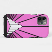 ピンク色のアールデコの太陽 Case-Mate iPhoneケース (裏面(横))