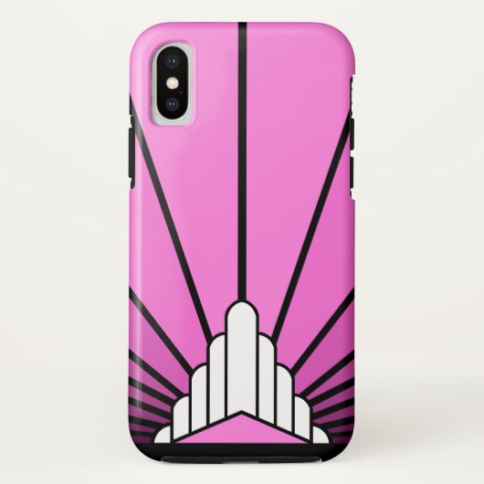 ピンク色のアールデコの太陽 Case-Mate iPhoneケース (裏面)