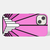 ピンク色のアールデコの太陽 iPhoneケース (裏面横)