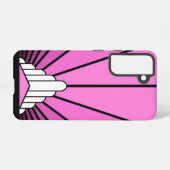 ピンク色のアールデコの太陽 SAMSUNG GALAXYケース (裏面横)