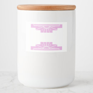 ピンク色のアールデコ太陽淡い色の要素 フードラベル