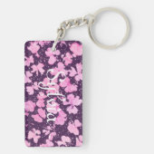 ピンク色のア絵を描クリルフラワー花びら キーホルダー (裏面)