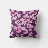 ピンク色のア絵を描クリルフラワー花びら クッション (裏面)