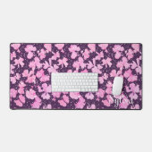 ピンク色のア絵を描クリルフラワー花びら デスクマット (キーボード&マウス)