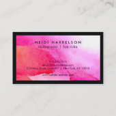 ピンク色のイニシャルとはっきりしたボックスロゴ 名刺 (裏面)