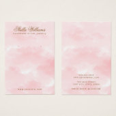 ピンク色のイヤリング表示カード (正面&裏面)