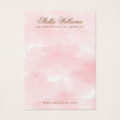 ピンク色のイヤリング表示カード (正面)