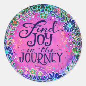 ピンク色のインスピレーションで旅のかわいらし喜びを見つける ラウンドシール (正面)