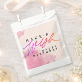 ピンク色のウィッシュハッピーバースデーを作成 フェイバーバッグ (クリップ留めされた状態)