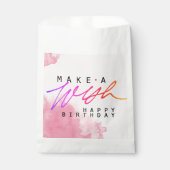 ピンク色のウィッシュハッピーバースデーを作成 フェイバーバッグ (正面)