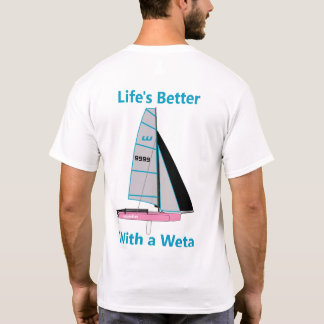 ピンク色のウェタを使った生活の改善 – 帆番号の編集 Tシャツ