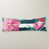 ピンク色のエキゾチックストライプの花 ボディピロー (裏面)