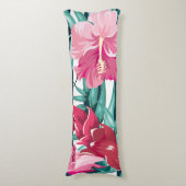 ピンク色のエキゾチックストライプの花 ボディピロー (正面縦)