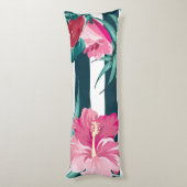 ピンク色のエキゾチックストライプの花 ボディピロー (裏面 (縦))