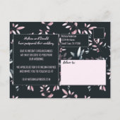 ピンク色のエレガントネイビーソフトウォーターの色の変更 案内ポストカード (裏面)