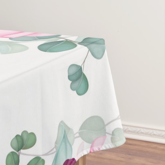 ピンク色のエレガントフローラ テーブルクロス (インサイチュ)
