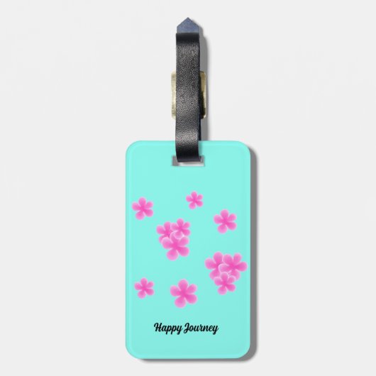 ピンク色のエレガントモダン模様 ラゲッジタグ (裏面縦)