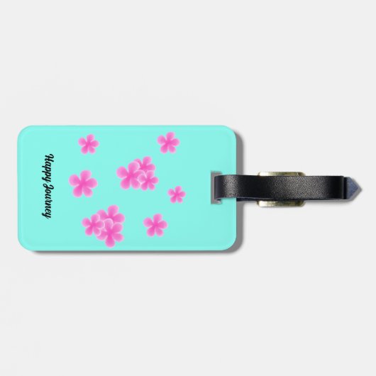 ピンク色のエレガントモダン模様 ラゲッジタグ (裏面横)