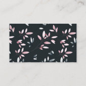 ピンク色のエレガント水色フローラエスコートカード プレイスカード (裏面)