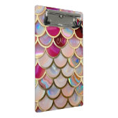 ピンク色のオパール虹色の人魚はかりで測 ミニクリップボード (アングル)