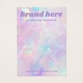 ピンク色のオパール調のイヤリングカード (正面)