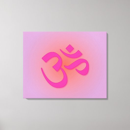 ピンク色のオムシンボル キャンバスプリント (正面)