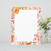 ピンク色のオレンジ色のフローラ空白の文具 (スタンド正面)